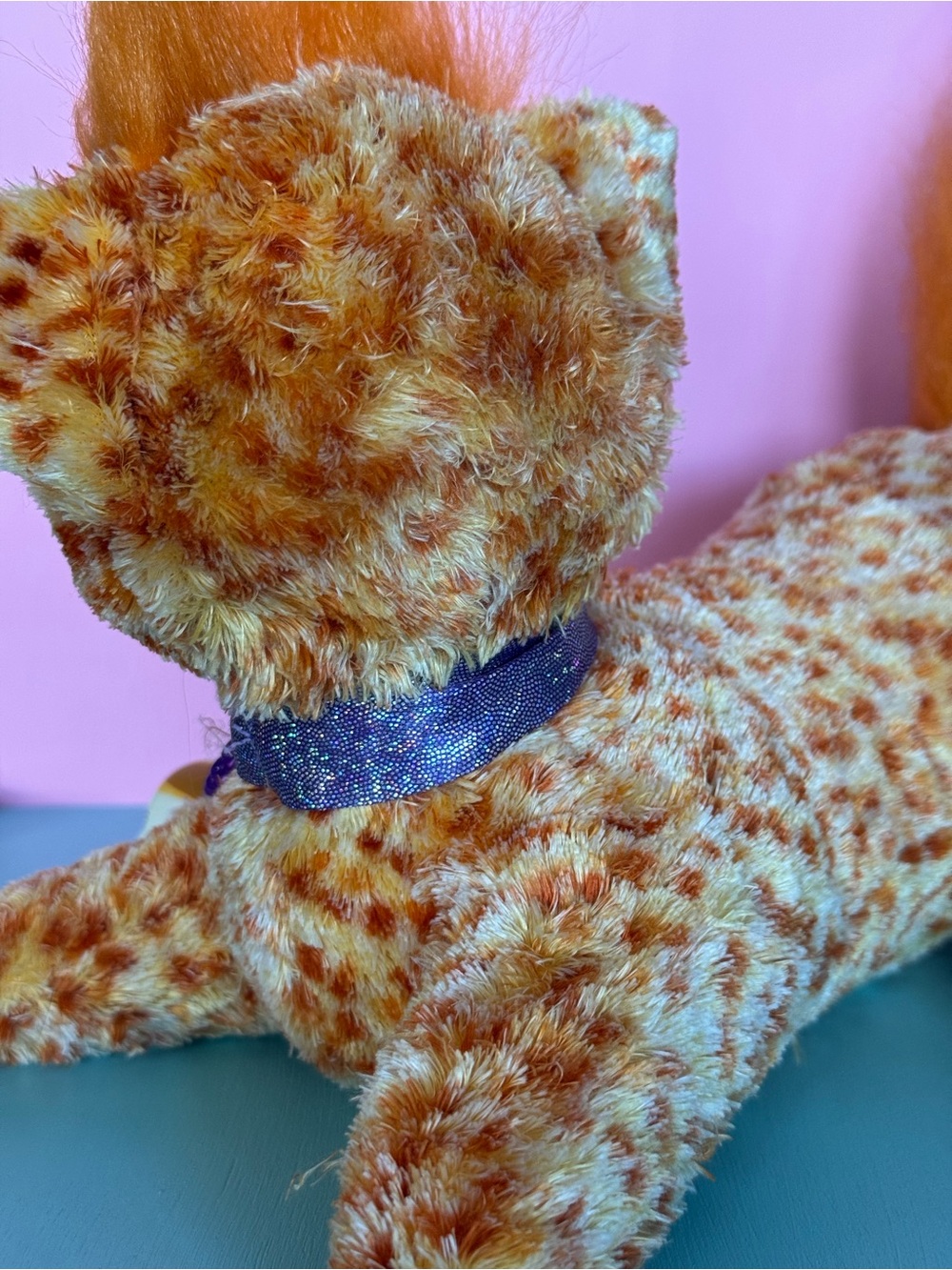 Kitty Surprise Autumn Orange Speckled Plush Cat with 2 kittens - Picture 11 of 14
